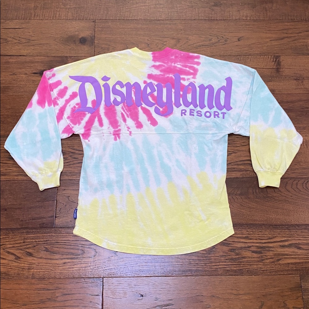Disneyland tie-dye Spirit Jersey, yellow/blue/pink, size XS